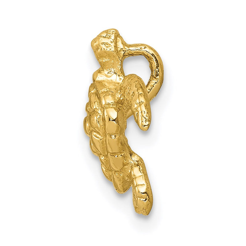 14K Yellow Gold Polished Small Sea Turtle Chain Slide