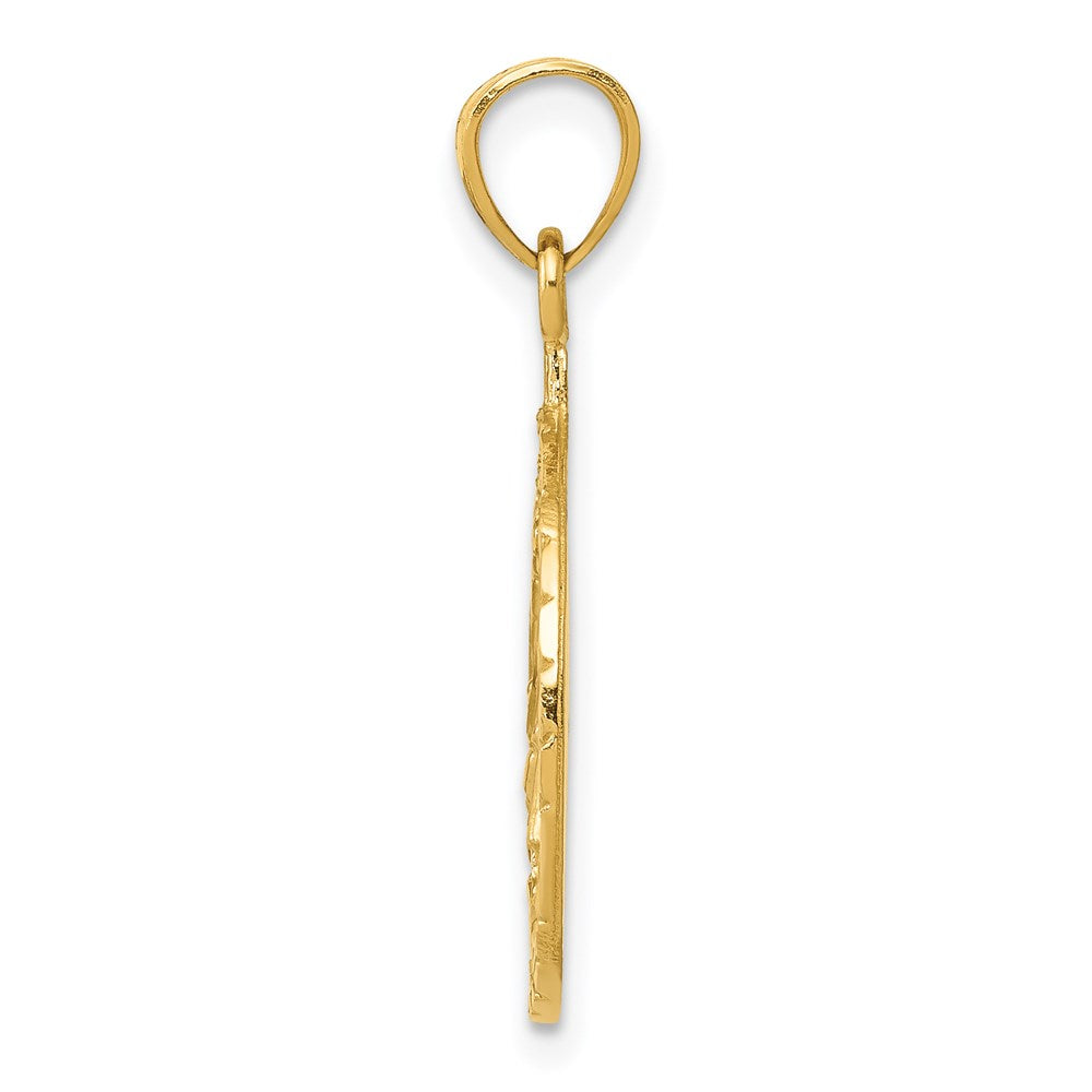 14K Yellow Gold Polished And Diamond-Cut Masonic Symbol Pendant