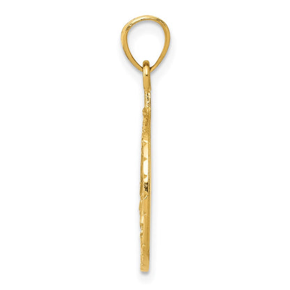 14K Yellow Gold Polished And Diamond-Cut Masonic Symbol Pendant