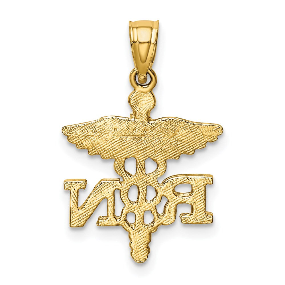 14K Yellow Gold Diamond-Cut Rn Pendant