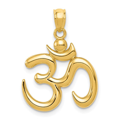 14K Yellow Gold Polished Om Symbol Pendant