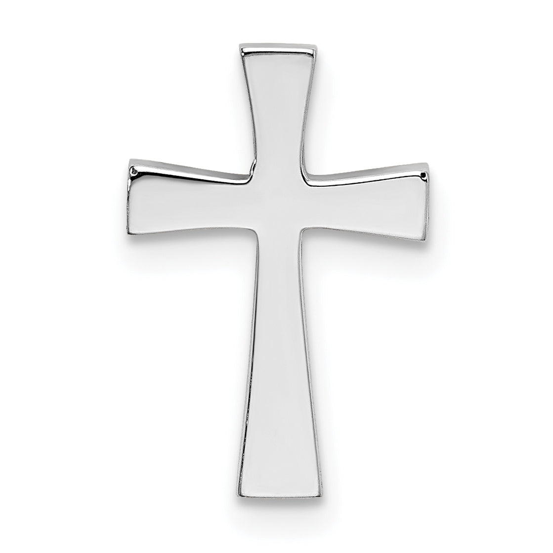 14K White Gold Polished Cross Chain Slide