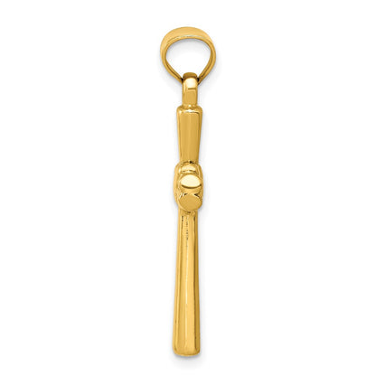14K Yellow Gold Hollow Cross Pendant