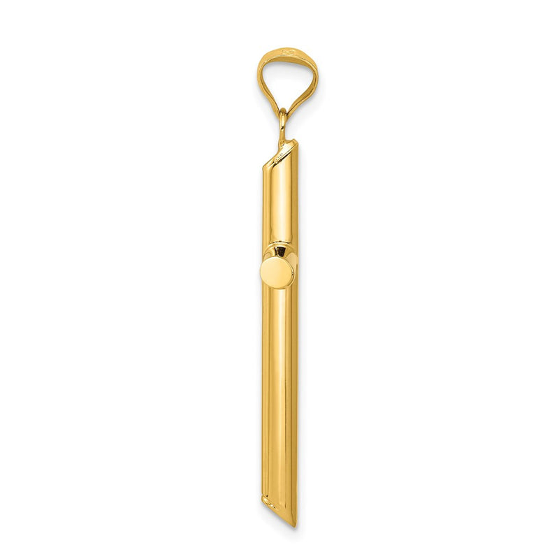 14K Yellow Gold Polished Tube Cross Pendant