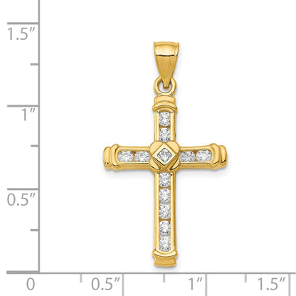 14k Yellow Gold 14k CZ Cross Pendant