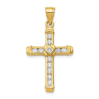 14k Yellow Gold 14k CZ Cross Pendant