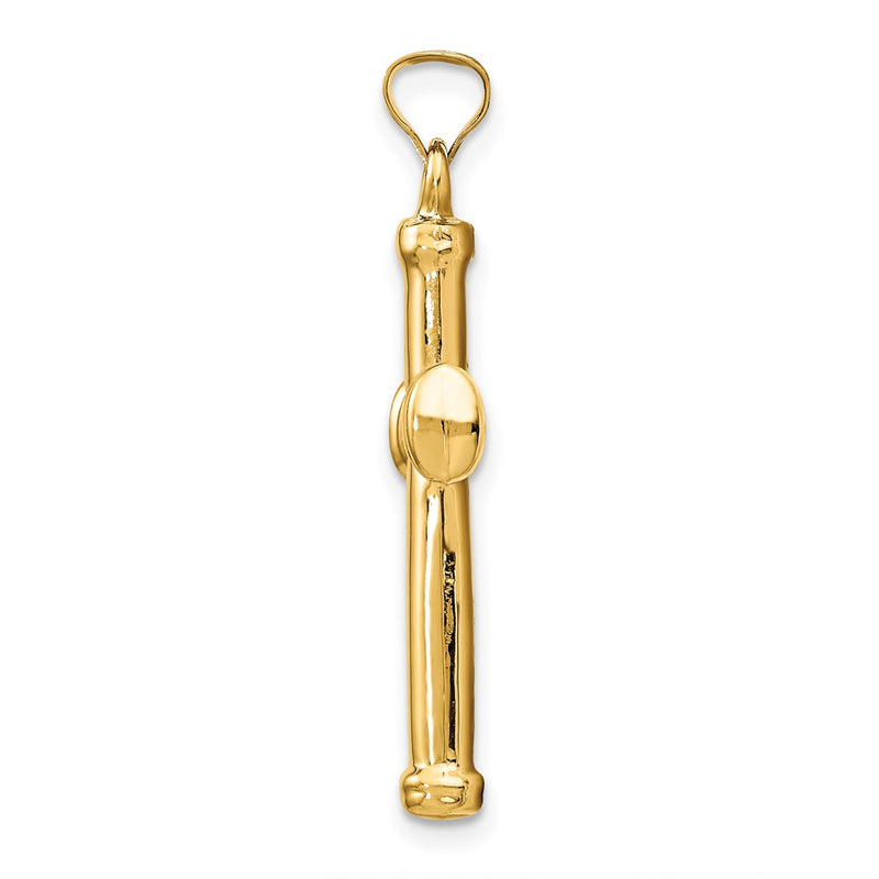 14K Yellow Gold Polished Stamping Cross Pendant