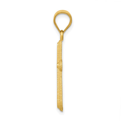 14K Yellow Gold Polished Cross Pendant