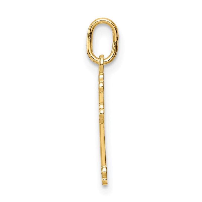 14K Yellow Gold Polished Small Budded Cross Charm