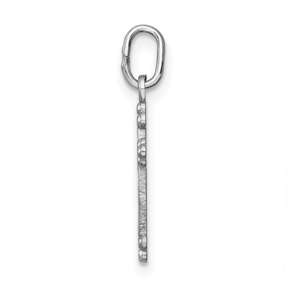 14K White Gold Polished D/C Small Budded Cross Charm