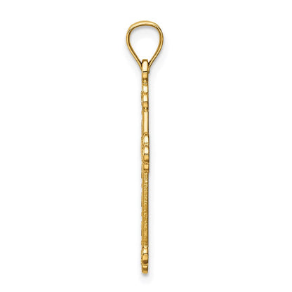 14K Yellow Gold Satin And Polished Faith Cross Pendant