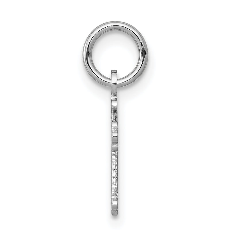 14K White Gold Mini Polished Cross Charm