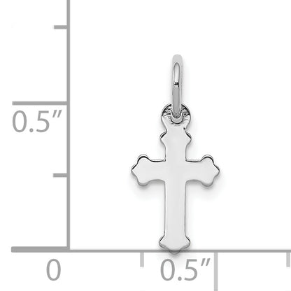 14K White Gold Mini Polished Cross Charm