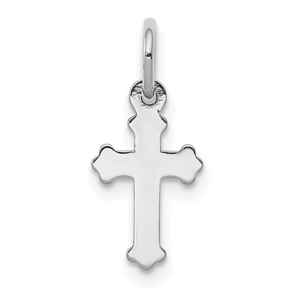 14K White Gold Mini Polished Cross Charm