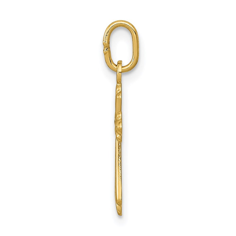 14K Yellow Gold Polished D/C Small Cross Charm