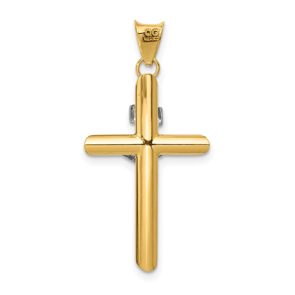 14K Two-Tone Polished Jesus Crucifix Pendant