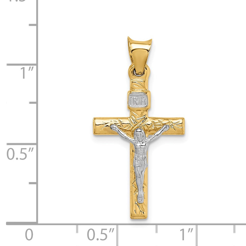 14K Two-Tone Crucifix Pendant