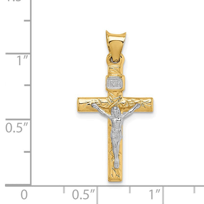 14K Two-Tone Crucifix Pendant