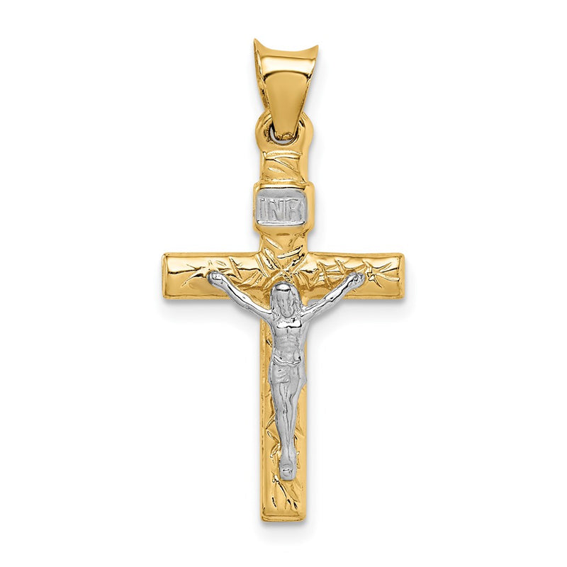 14K Two-Tone Crucifix Pendant