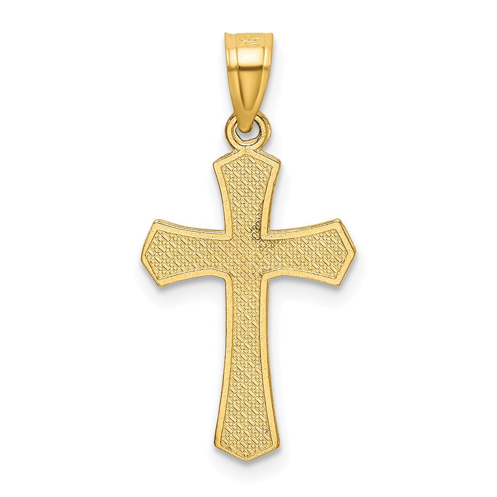14K Yellow Gold Diamond-Cut Crucifix Pendant