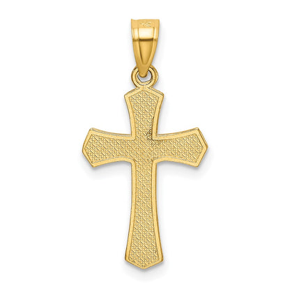 14K Yellow Gold Diamond-Cut Crucifix Pendant