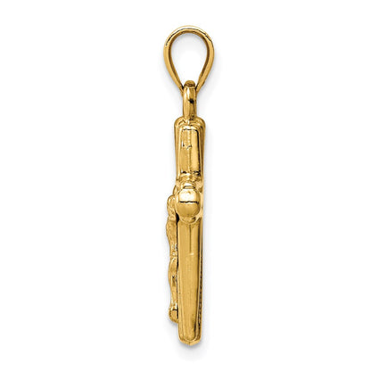 14K Yellow Gold Reversible Crucifix Pendant