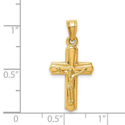 14K Yellow Gold Reversible Crucifix Pendant
