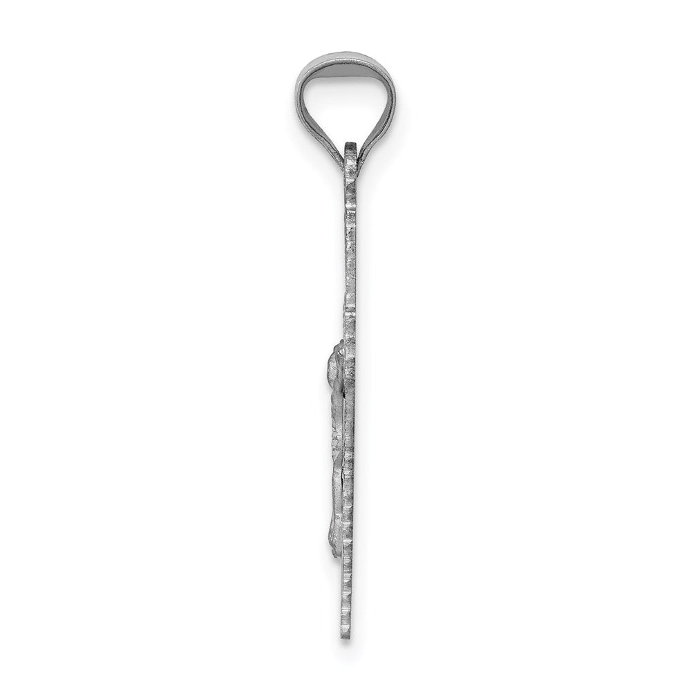 14K White Gold Crucifix Pendant