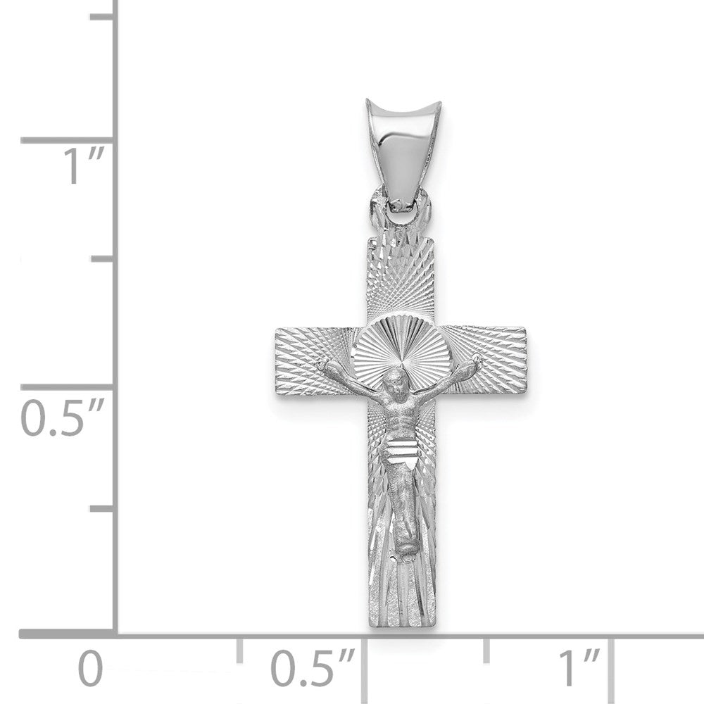 14K White Gold Crucifix Pendant