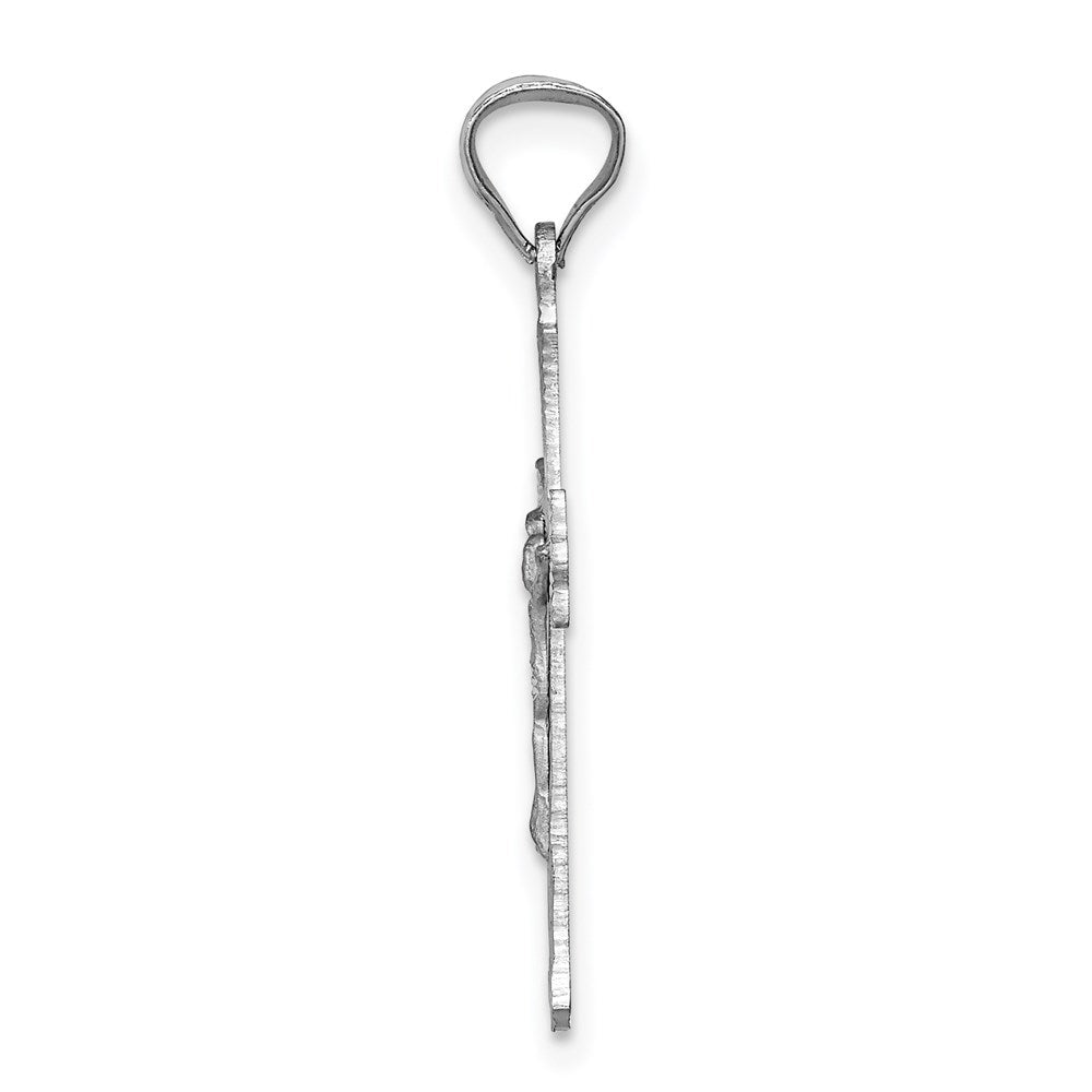 14K White Gold Crucifix Pendant