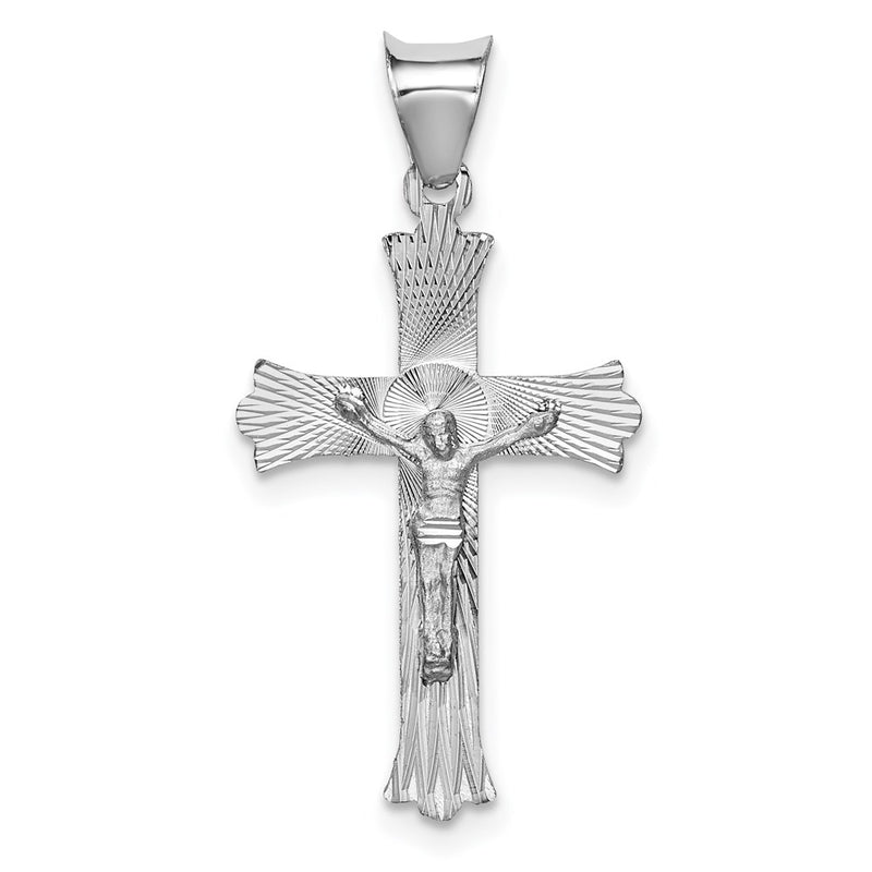 14K White Gold Crucifix Pendant