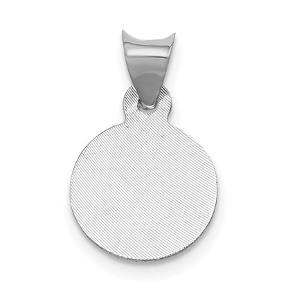 14K White Gold Our Lady Of Guadalupe Semi-Solid Round Pendant