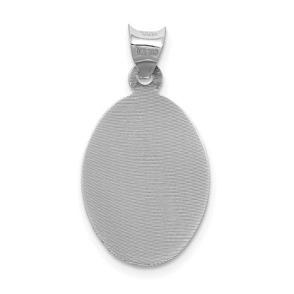 14K White Gold Our Lady Of Guadalupe Semi-Solid Oval Pendant