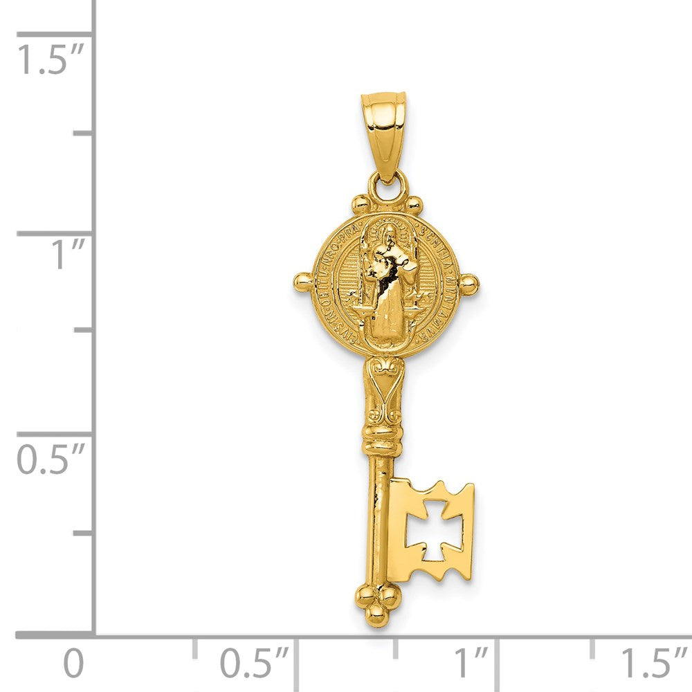 14K Yellow Gold San Benito 2-Sided Key Pendant