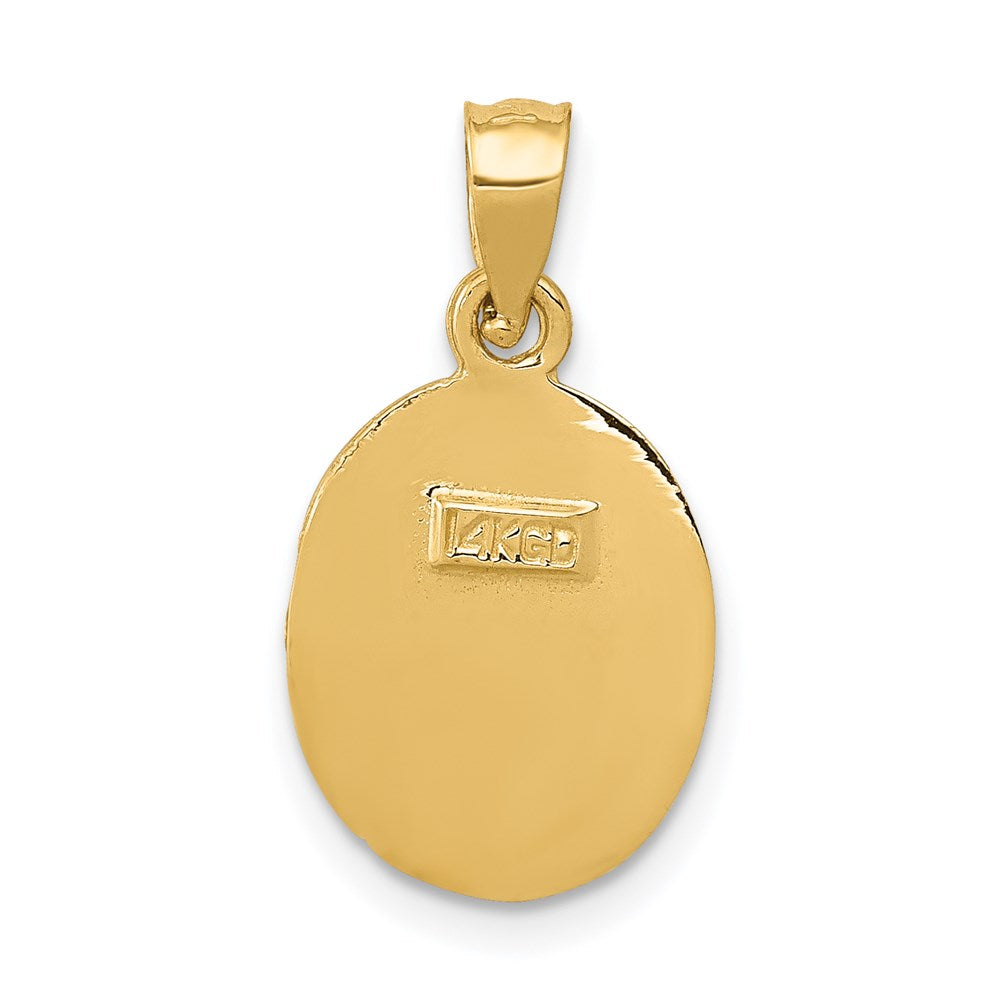 14K Yellow Gold Satin / Diamond-Cut Baptism Pendant