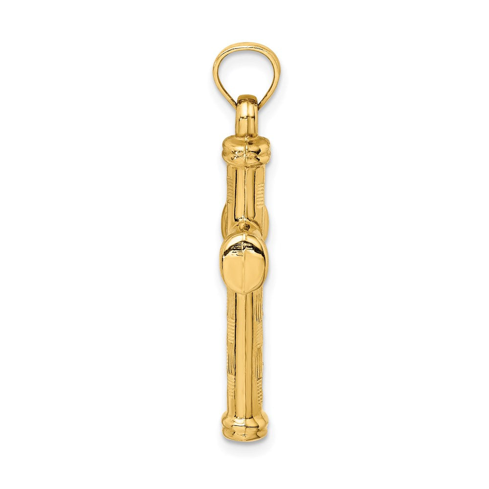 14K Yellow Gold Hollow Diamond-Cut Cross Pendant