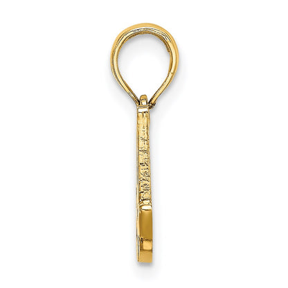 14K Yellow Gold 14Ky Script Letter A Initial Pendant
