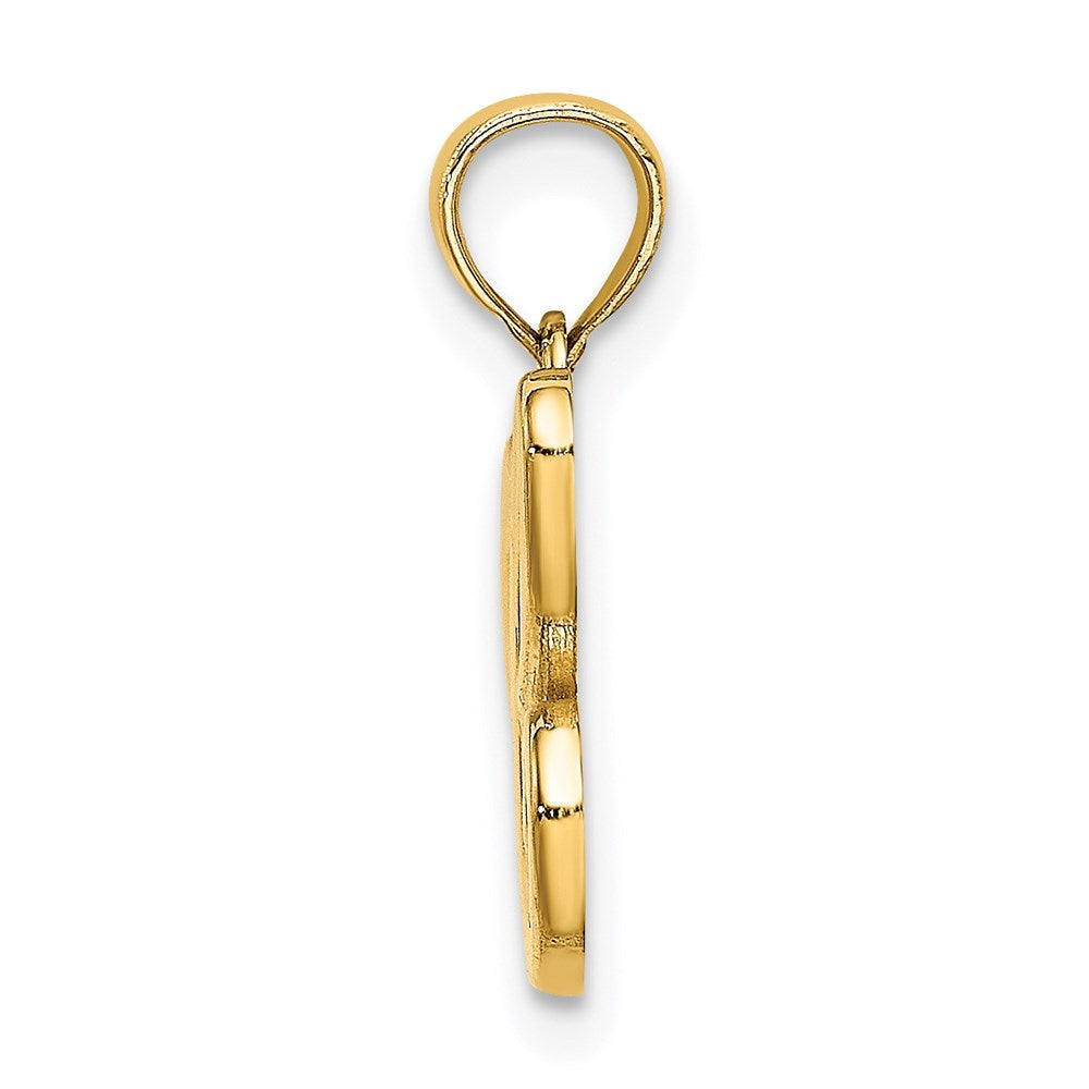 14K Yellow Gold 14Ky Script Letter C Initial Pendant
