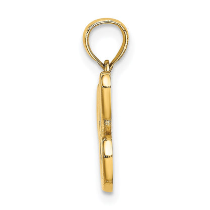 14K Yellow Gold 14Ky Script Letter C Initial Pendant