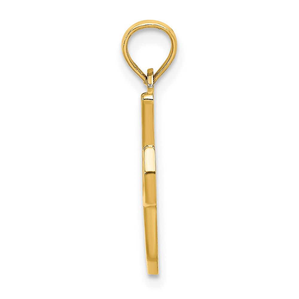 14K Yellow Gold 14Ky Script Letter I Initial Pendant