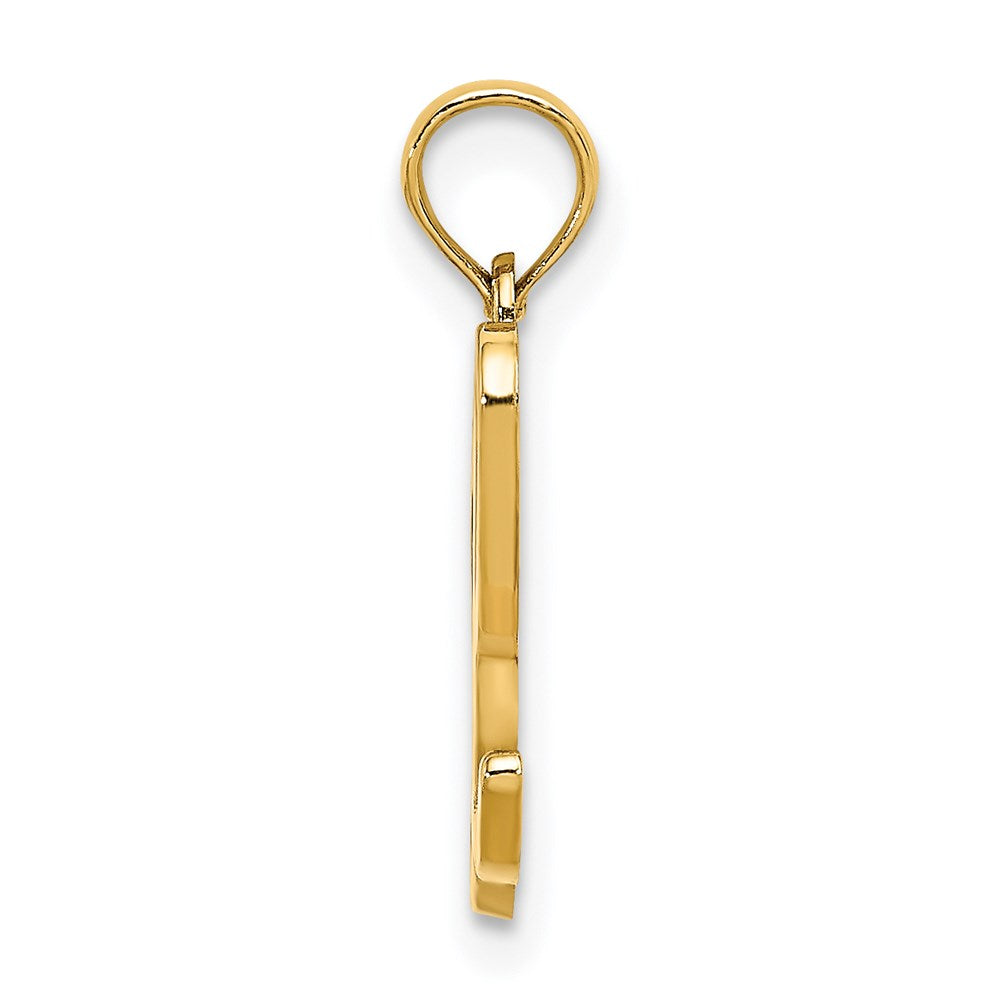 14K Yellow Gold 14Ky Script Letter L Initial Pendant