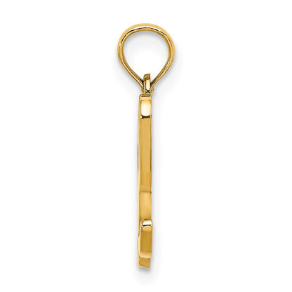 14K Yellow Gold 14Ky Script Letter L Initial Pendant