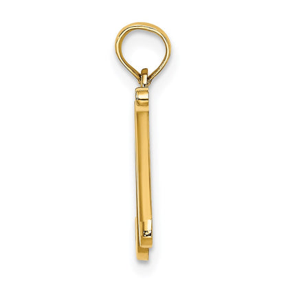 14K Yellow Gold 14Ky Script Letter N Initial Pendant