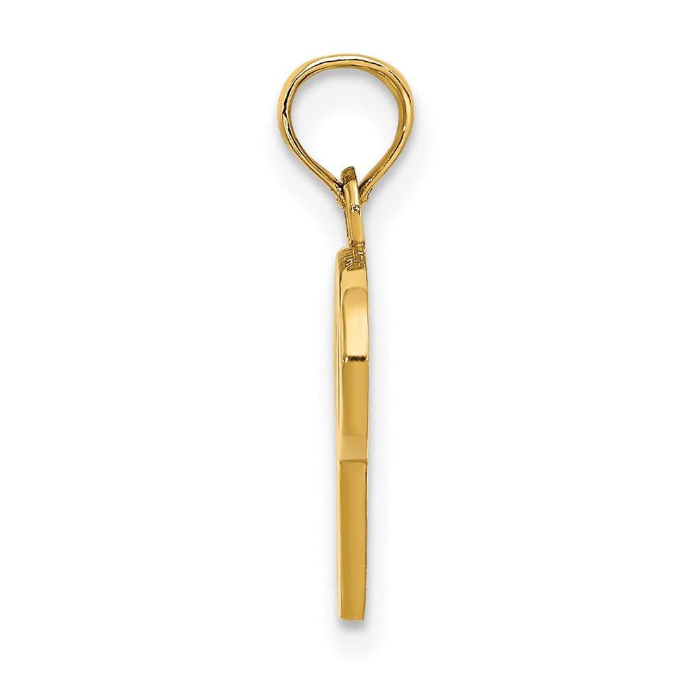 14K Yellow Gold 14Ky Script Letter P Initial Pendant