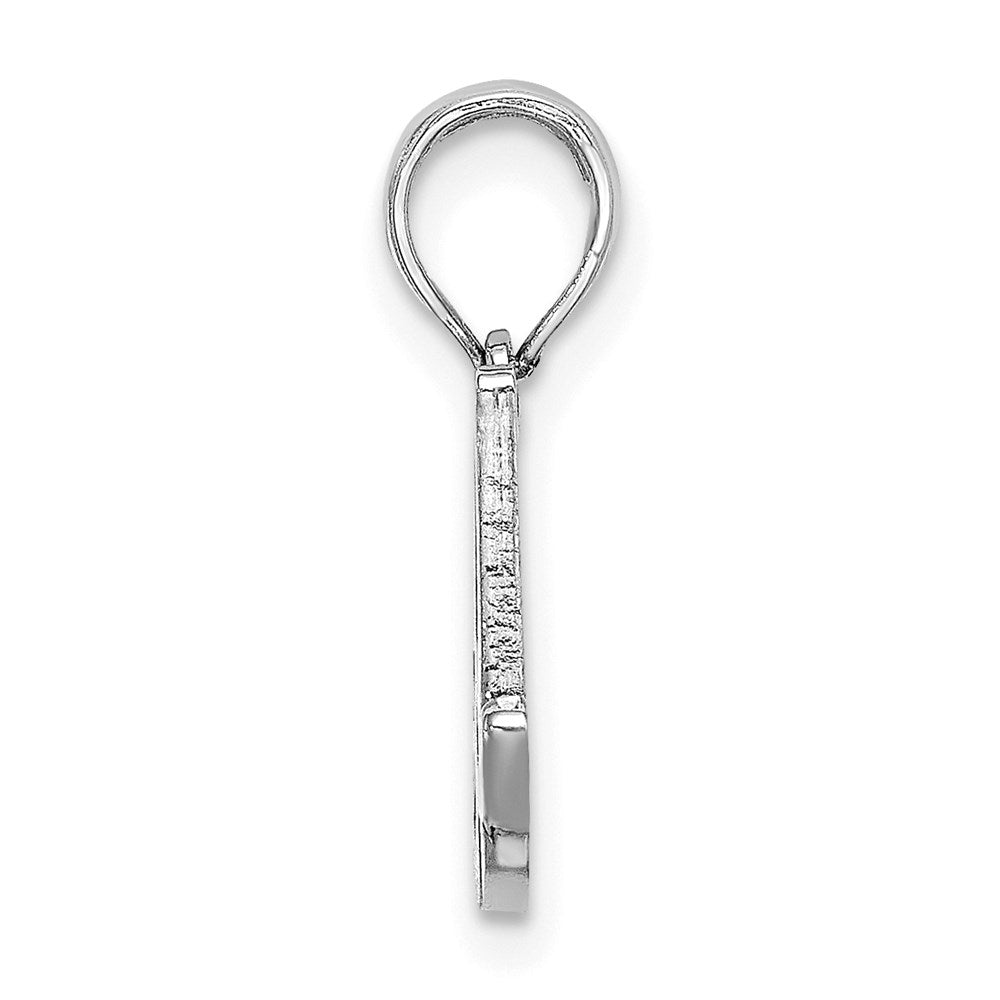 14K White Gold 14Kw Script Letter A Initial Pendant