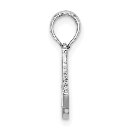 14K White Gold 14Kw Script Letter A Initial Pendant