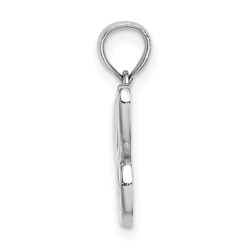 14K White Gold 14Kw Script Letter C Initial Pendant
