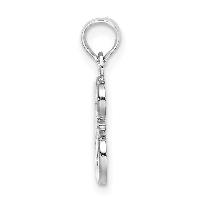 14K White Gold 14Kw Script Letter E Initial Pendant
