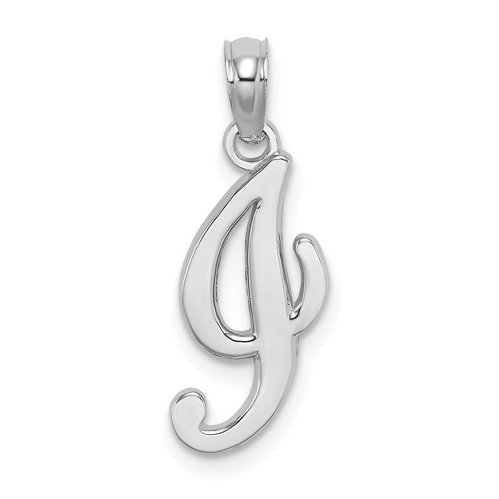 14K White Gold 14Kw Script Letter I Initial Pendant
