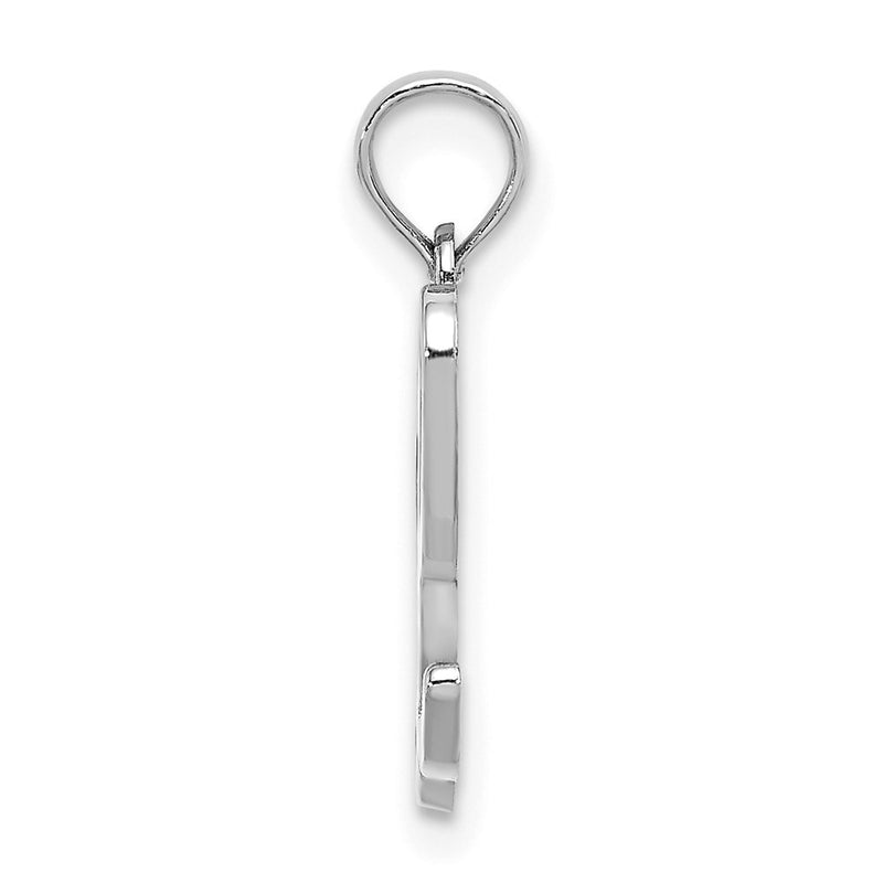 14K White Gold 14Kw Script Letter L Initial Pendant